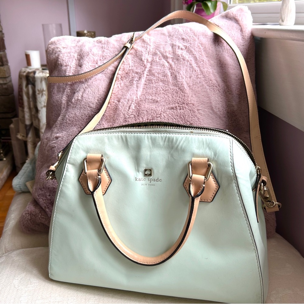 Kate Spade Mint Mojito Pippa Leather Satchel/ Tote/Crossbody